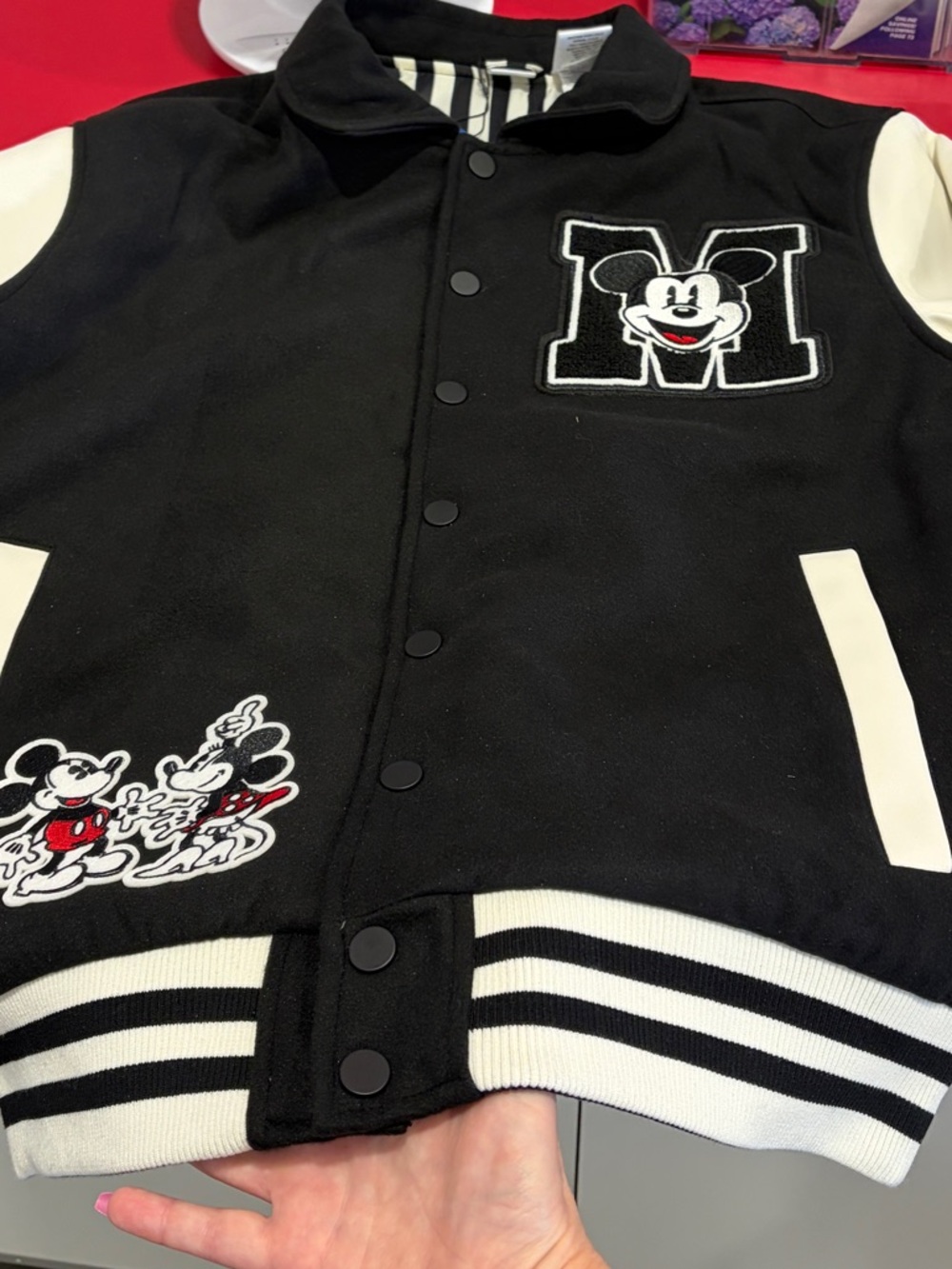 Black and White Mickey Varsity Jacket - Disney